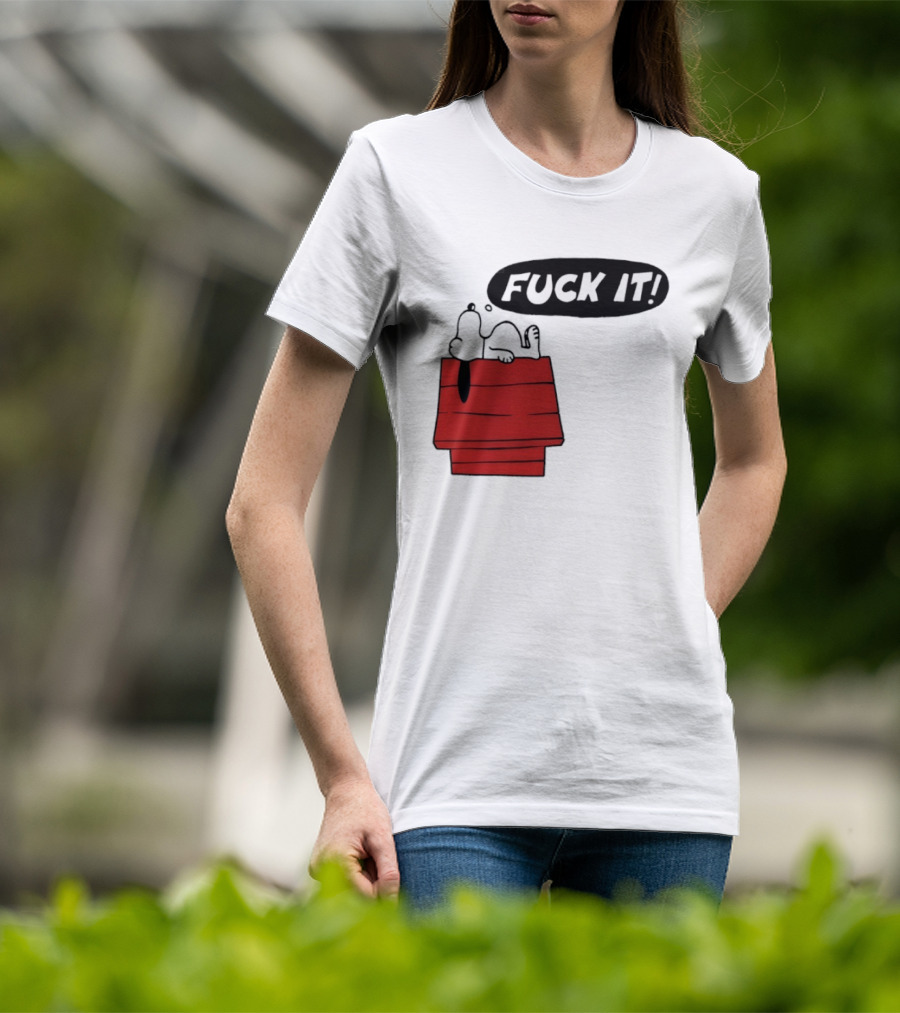 Snoopy Fuck It Relaxing On Doghouse Peanuts Humor T-Shirt