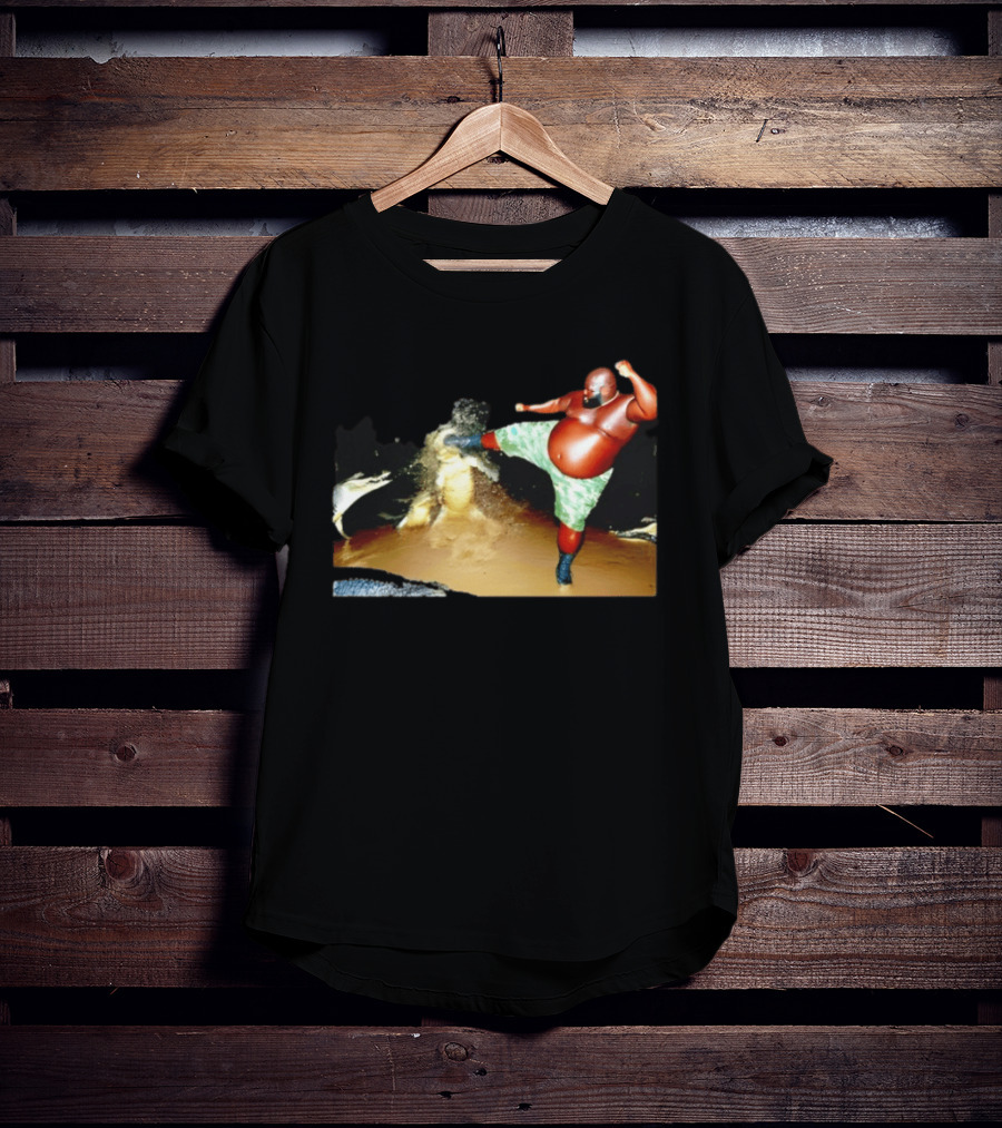 Black Guy Kicking Crocodile T-Shirt
