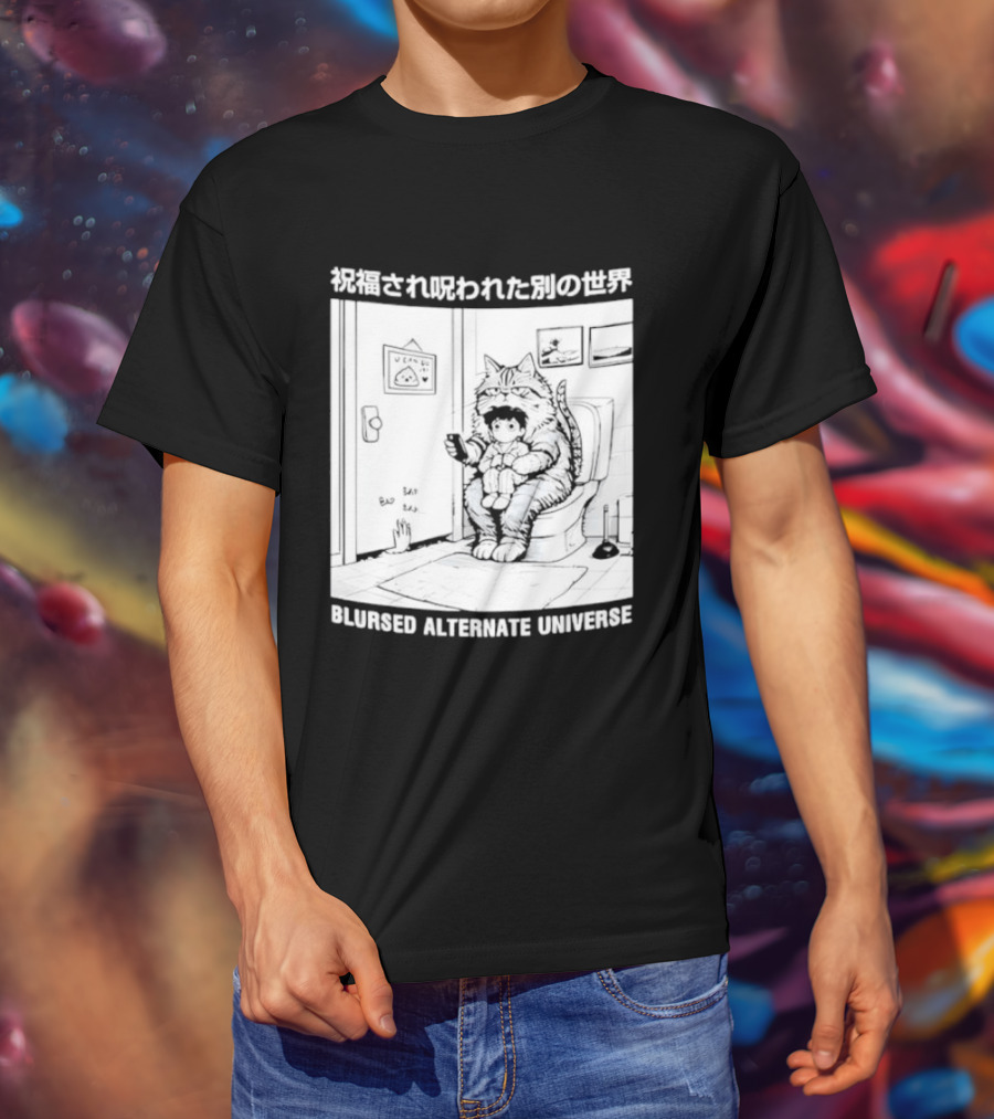 Blursed Alternate Universe Cat Lover Japanese T-Shirt