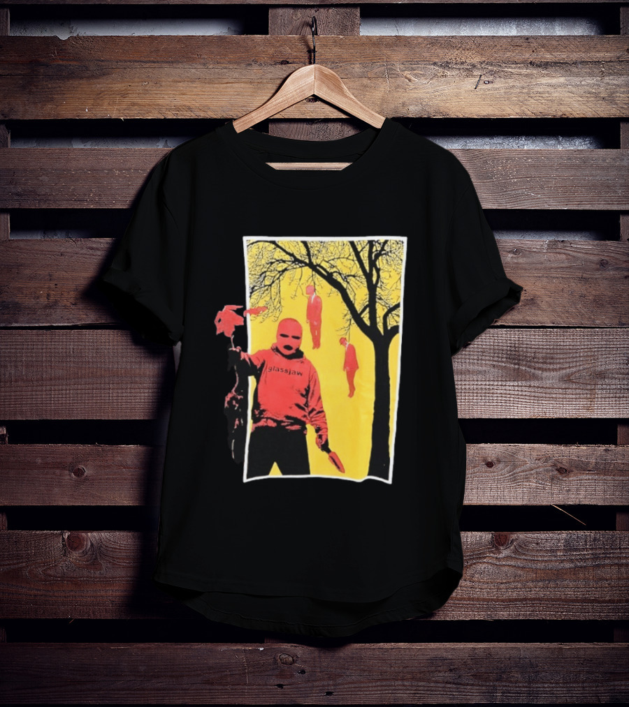 Glassjaw Save Plant A Tree Red Masked Figure With Hanging Figures And Tree T-Shirt