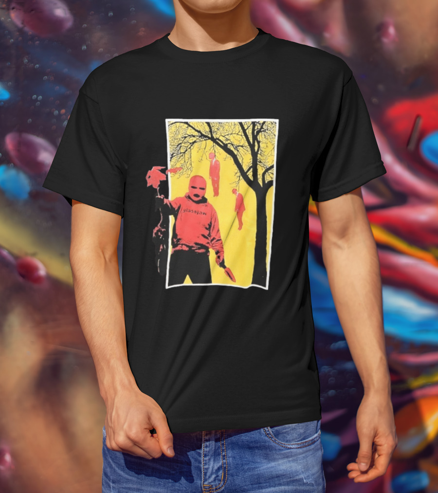 Glassjaw Save Plant A Tree Red Masked Figure With Hanging Figures And Tree T-Shirt