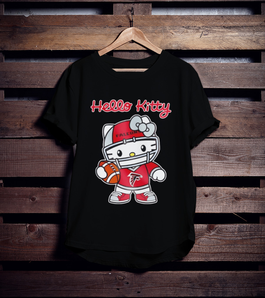 Hello Kitty Atlanta Falcons Football Team Helmet Fan Gear T-Shirt