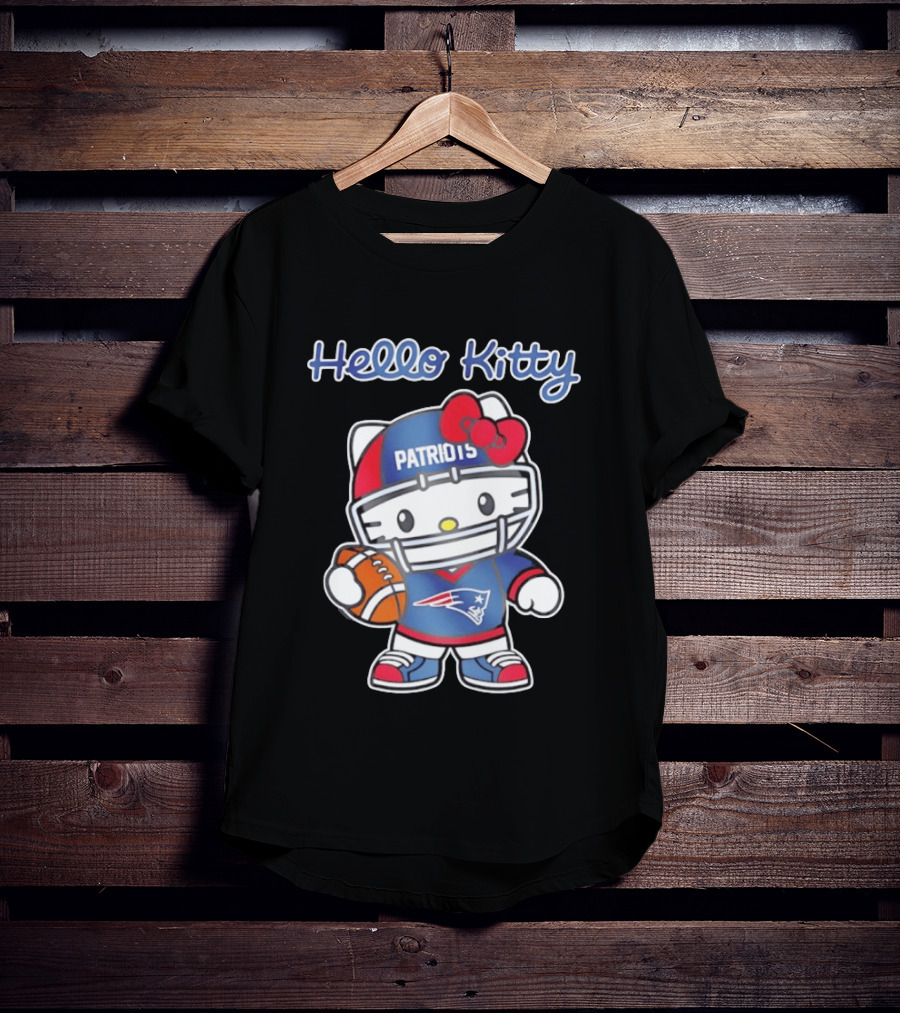 Hello Kitty Patriots Football Collaboration NFL Fan Collection T-Shirt