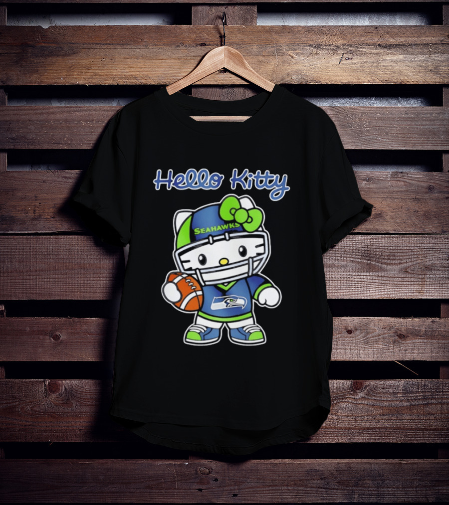 Hello Kitty Seahawks Football Collaboration T-Shirt