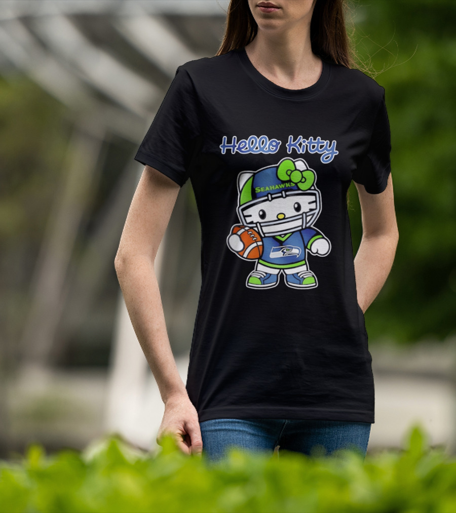 Hello Kitty Seahawks Football Collaboration T-Shirt