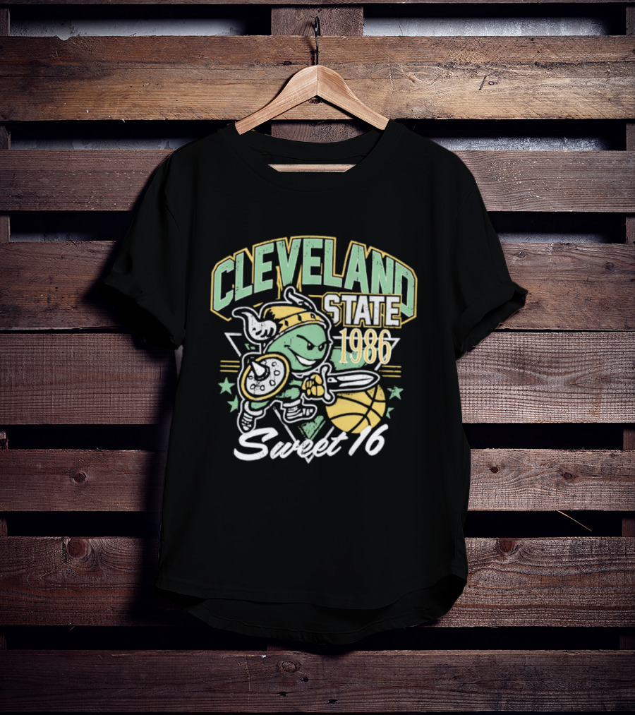 Cleveland State 1986 Sweet 16 Vikings Basketball T-Shirt