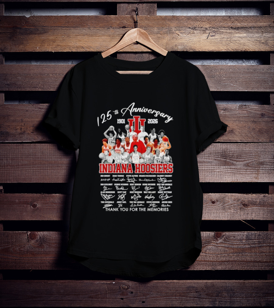Indiana Hoosiers 125th Anniversary Thank You For The Memories 1898 2023 Signatures T-Shirt