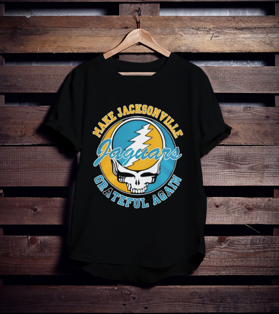 Jacksonville Jaguars Make Jacksonville Grateful Again Skulls And Lightning T-Shirt