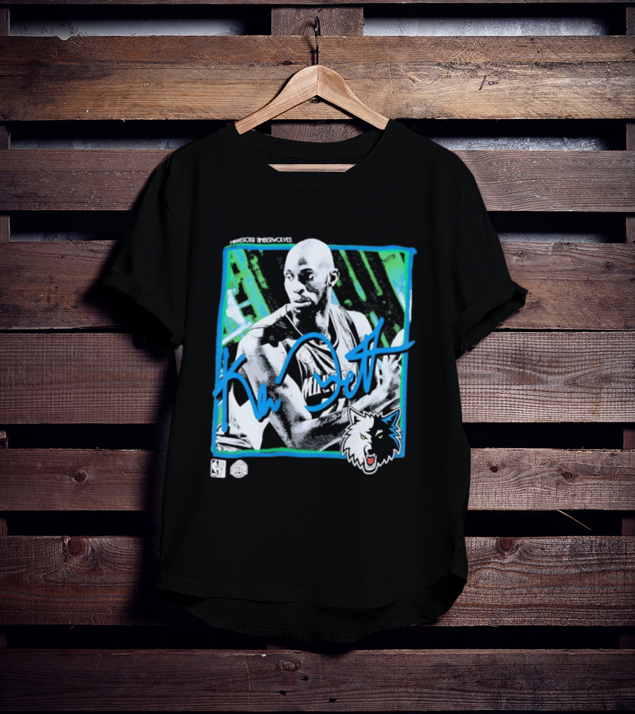 Kevin Garnett Minnesota Timberwolves NBA Basketball Icon Blue Green T-Shirt