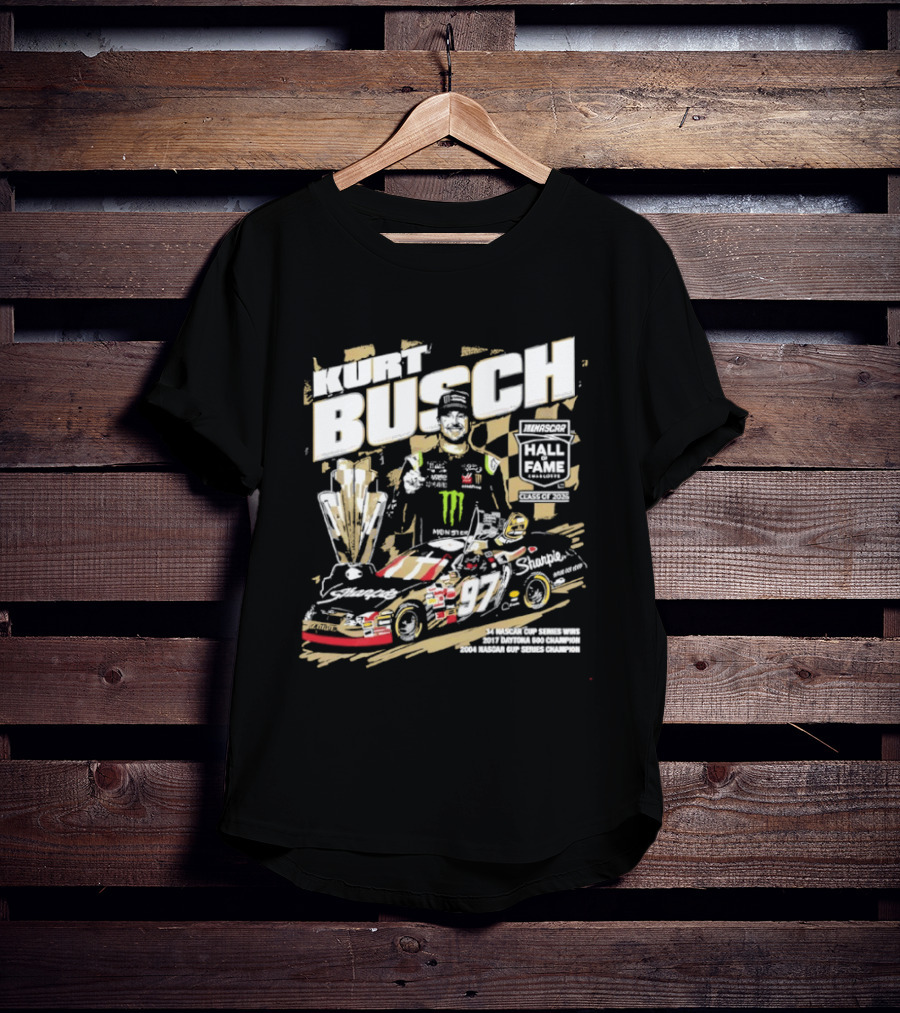 Kurt Busch 2026 NASCAR Hall Of Fame Champion Trophy Racing Legend NASCAR Cup Series T-Shirt