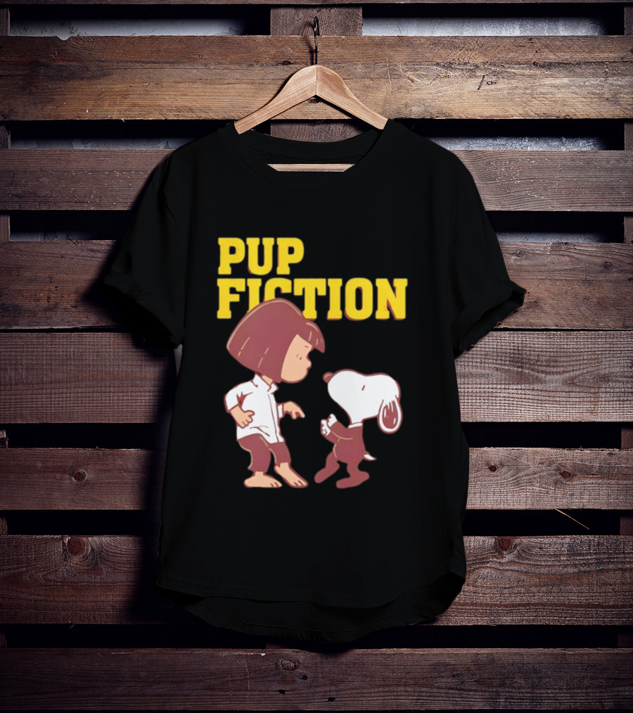 Lucy And Snoopy Pup Fiction Mashup Peanuts Characters T-Shirt