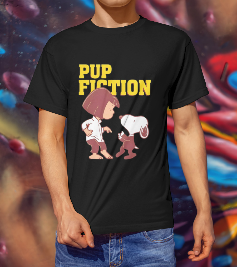 Lucy And Snoopy Pup Fiction Mashup Peanuts Characters T-Shirt