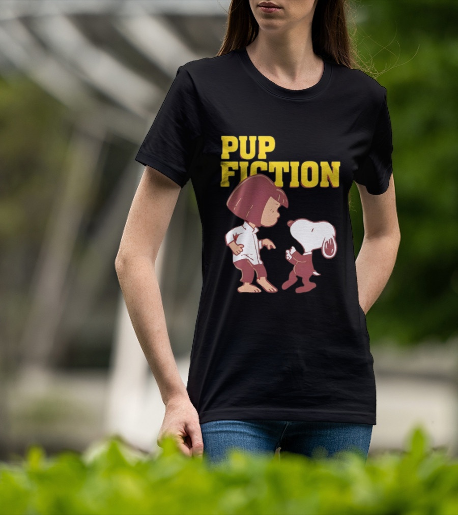 Lucy And Snoopy Pup Fiction Mashup Peanuts Characters T-Shirt