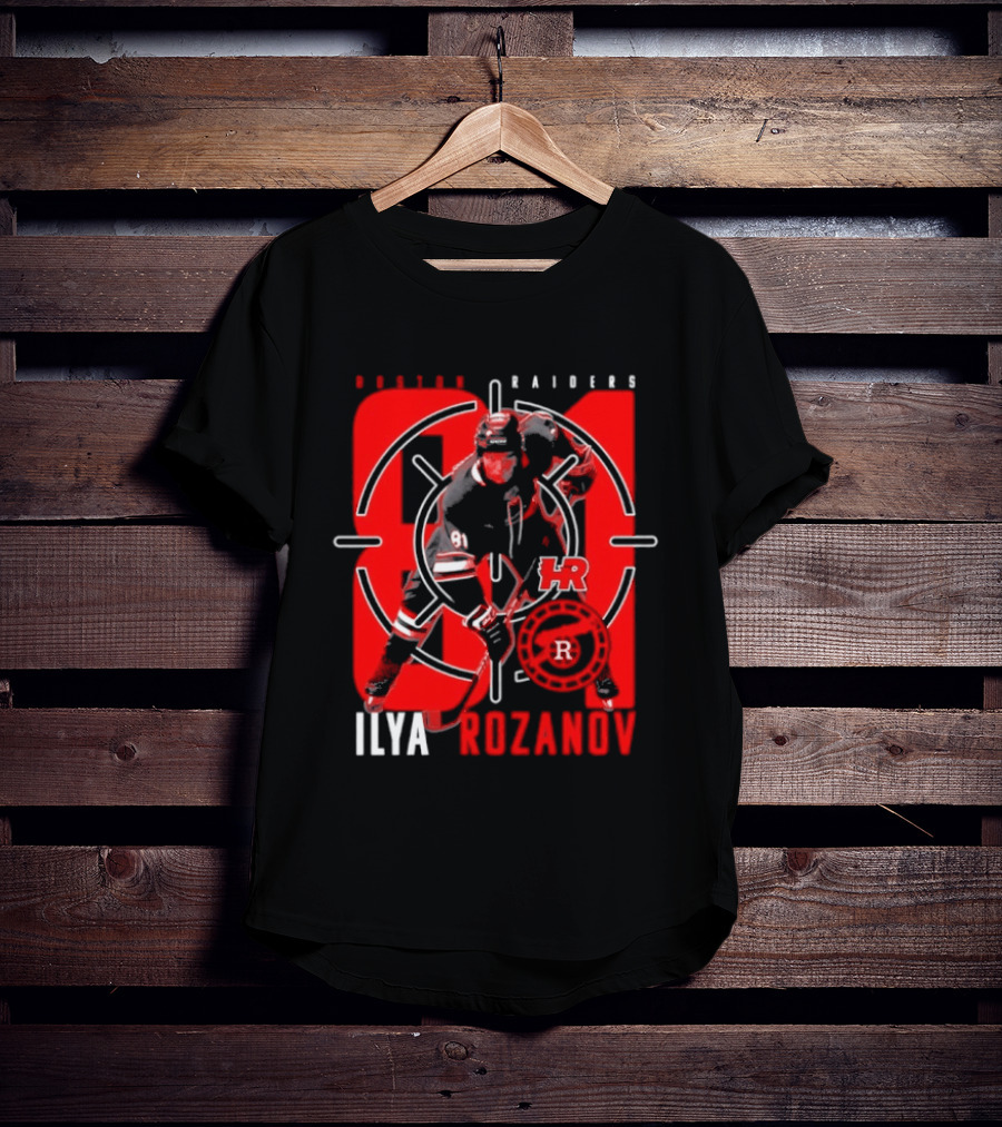 Boston Raiders Player Ilya Rozanov Hockey Target T-Shirt