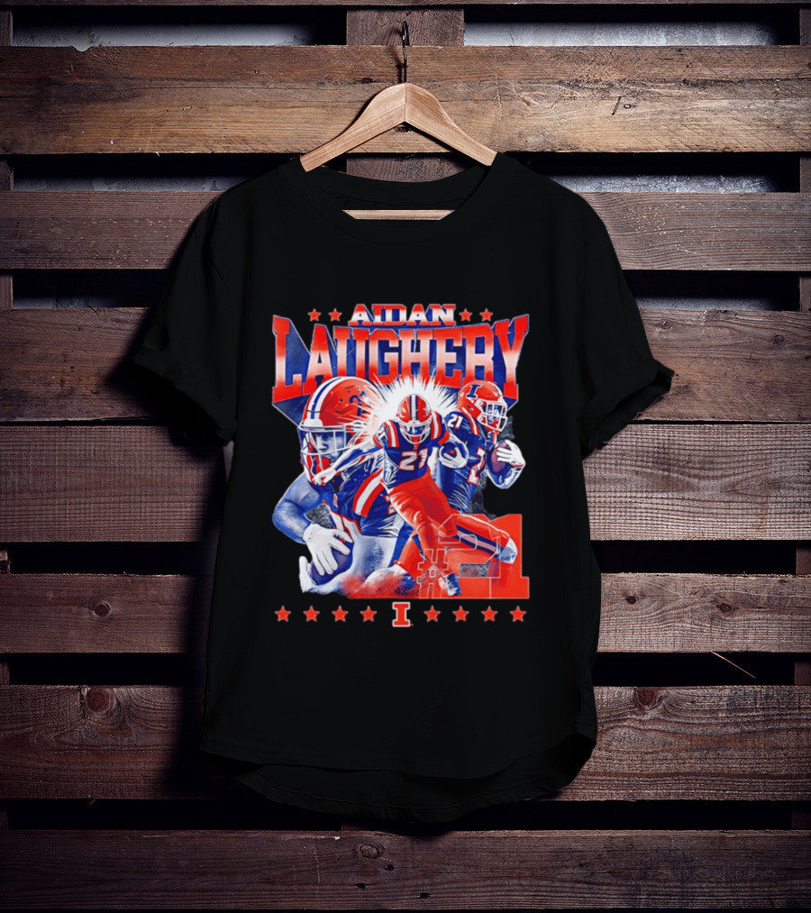 Aidan Laughery Illinois Football NCAA Player 21 Collage T-Shirt