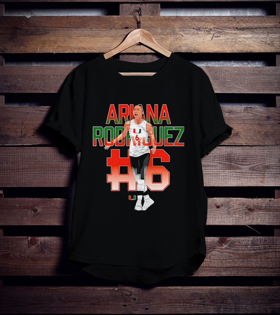 Ariana Rodriguez Miami Volleyball Legends Caricature NCAA #6 T-Shirt