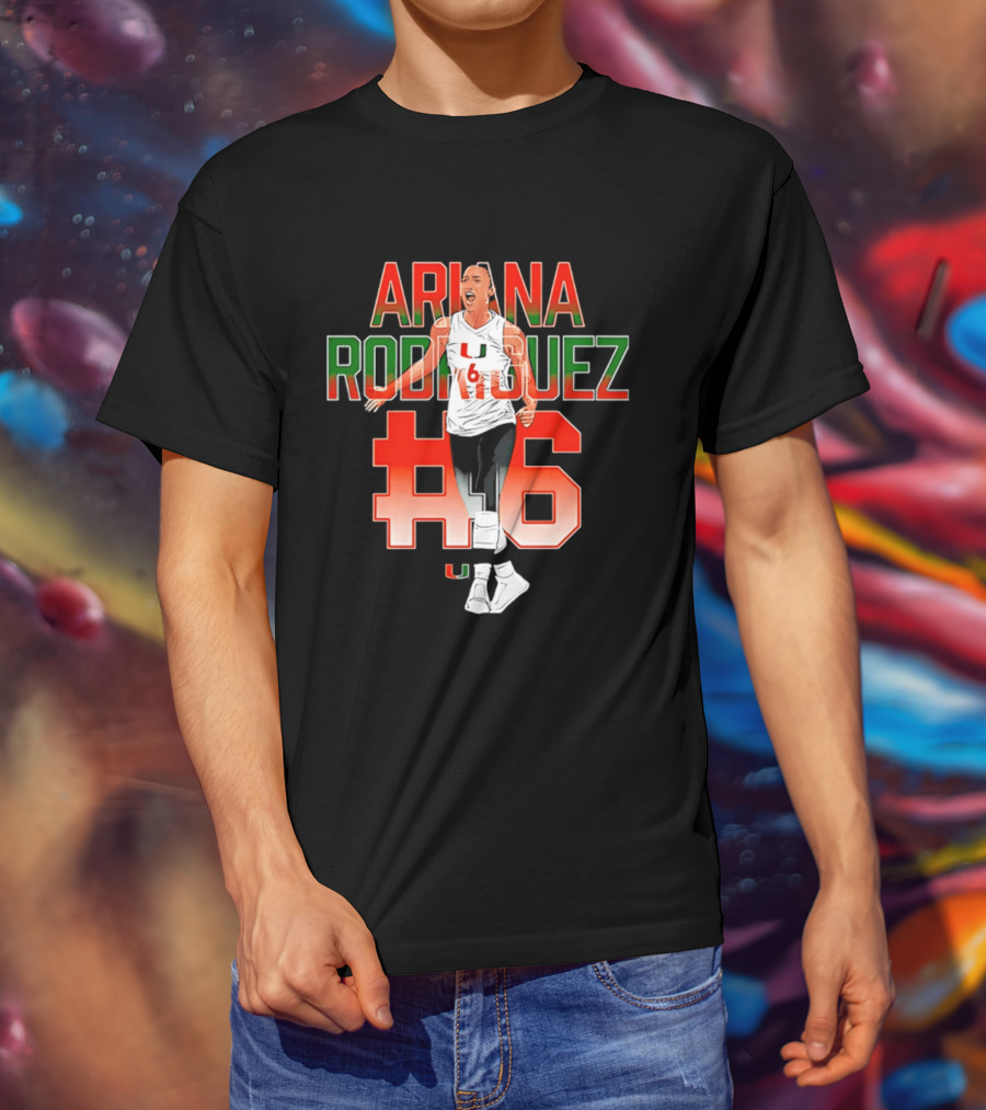 Ariana Rodriguez Miami Volleyball Legends Caricature NCAA #6 T-Shirt