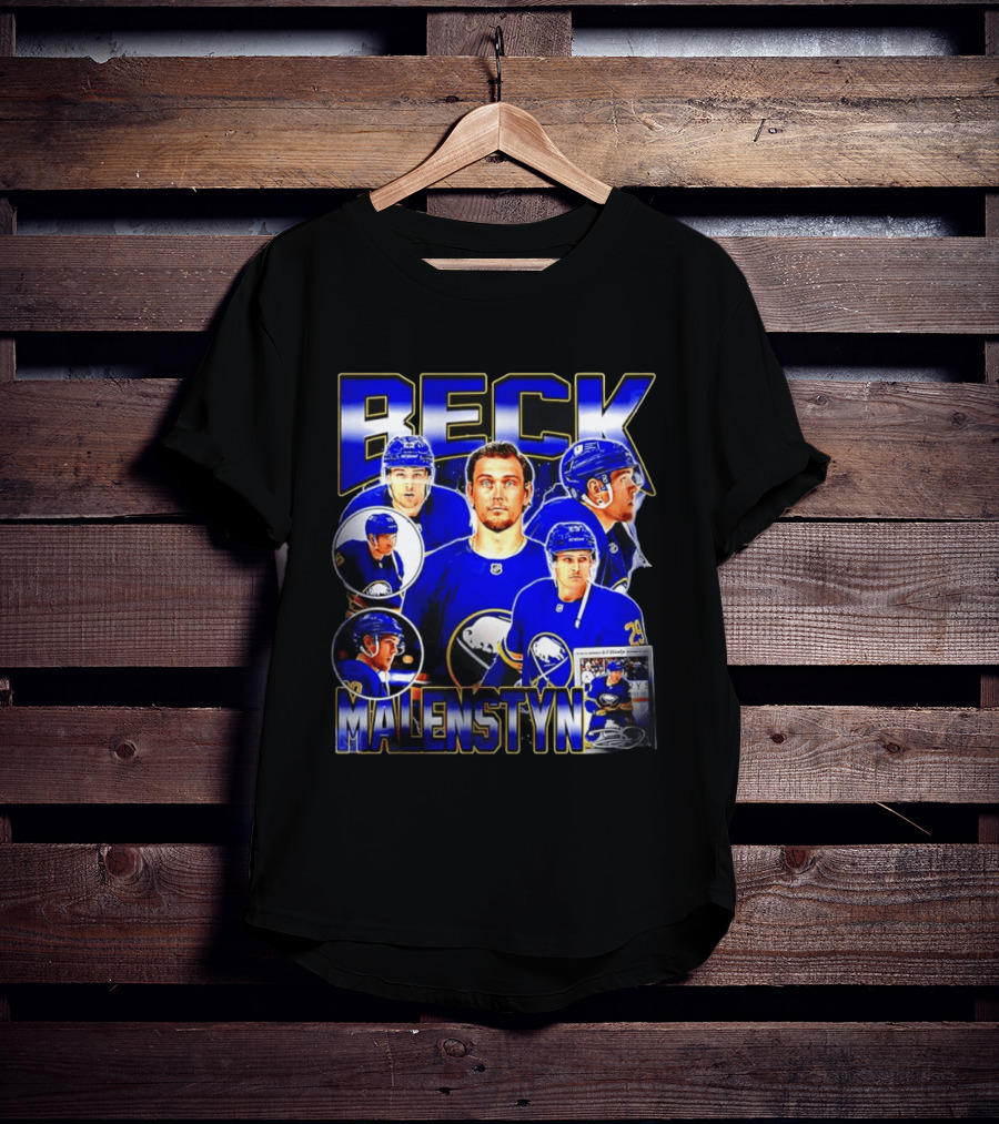 Beck Malenstyn Buffalo Sabres NHL Hockey Player Collage T-Shirt