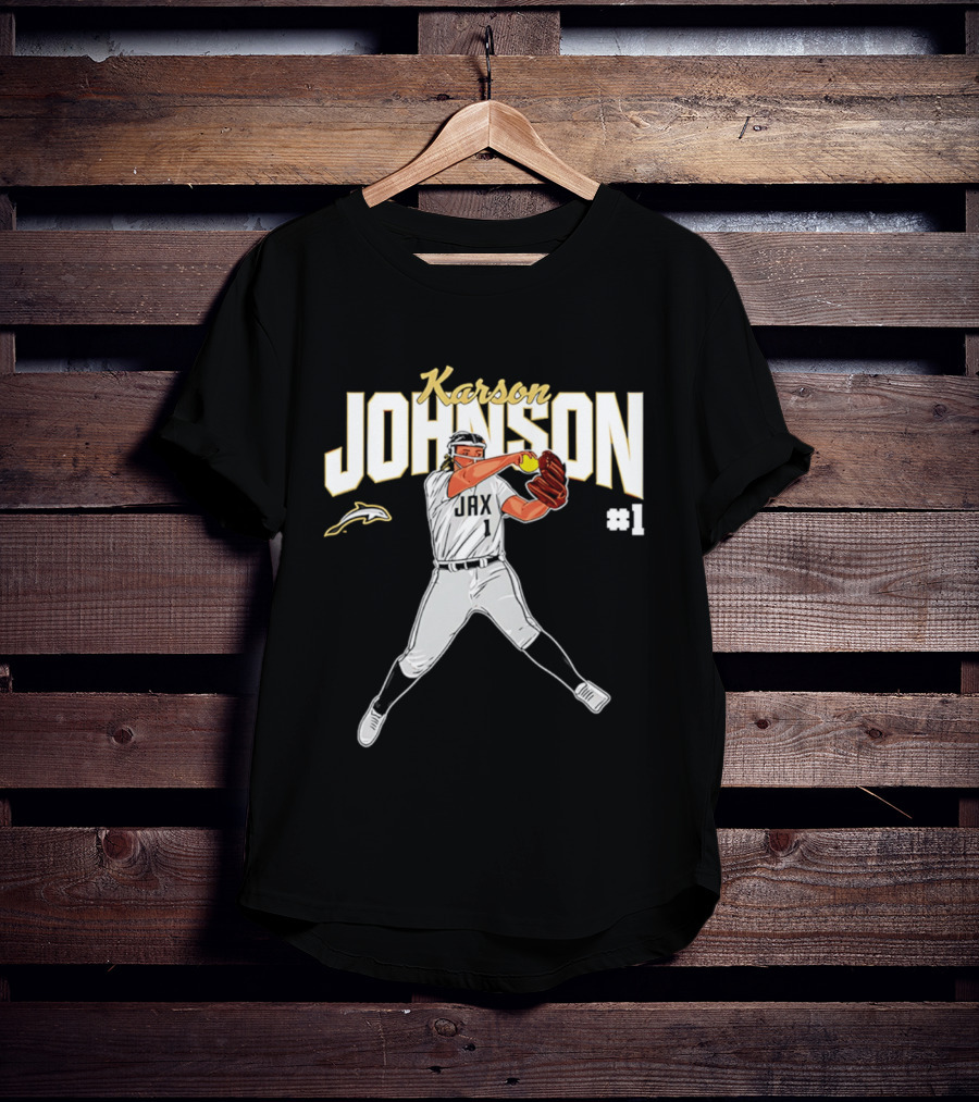 Karson Johnson JAX Softball #1 Caricature Legends T-Shirt