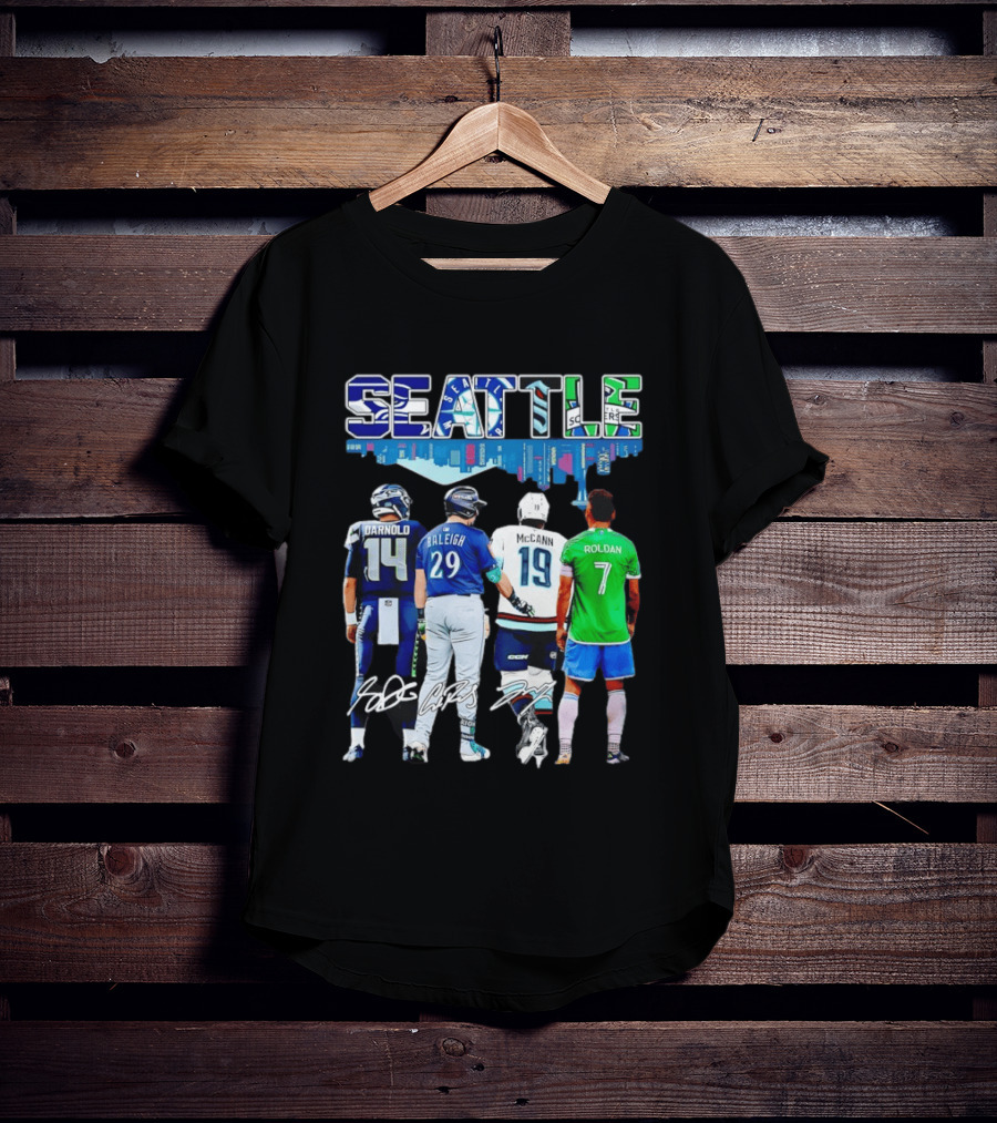 Seattle Sam Darnold Cal Raleigh Jared McCann Cristian Roldan Skyline T-Shirt