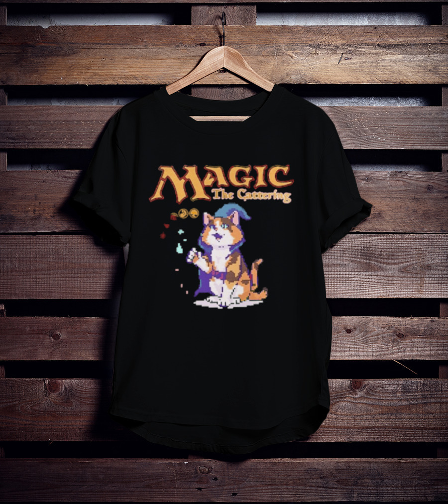 Magic The Cattering Cat Wizard With Magic The Gathering T-Shirt