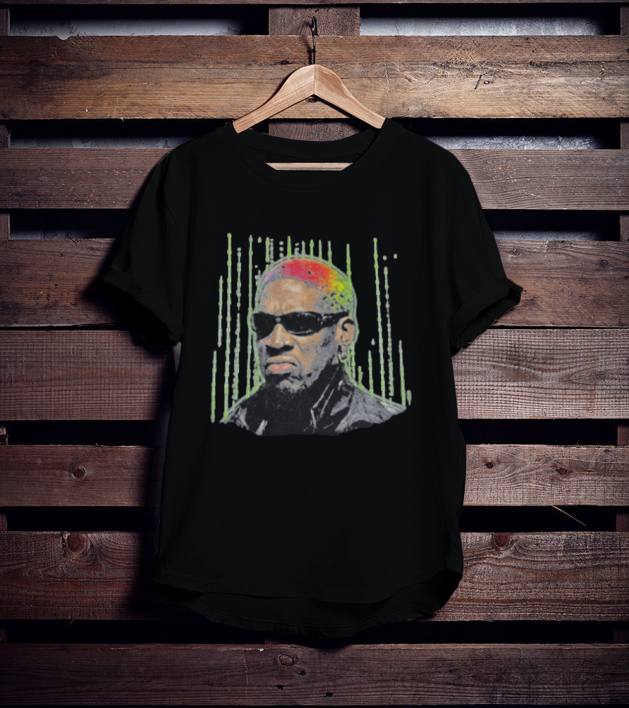 Dennis Rodman Vibe Colorful Hair Sunglasses T-Shirt