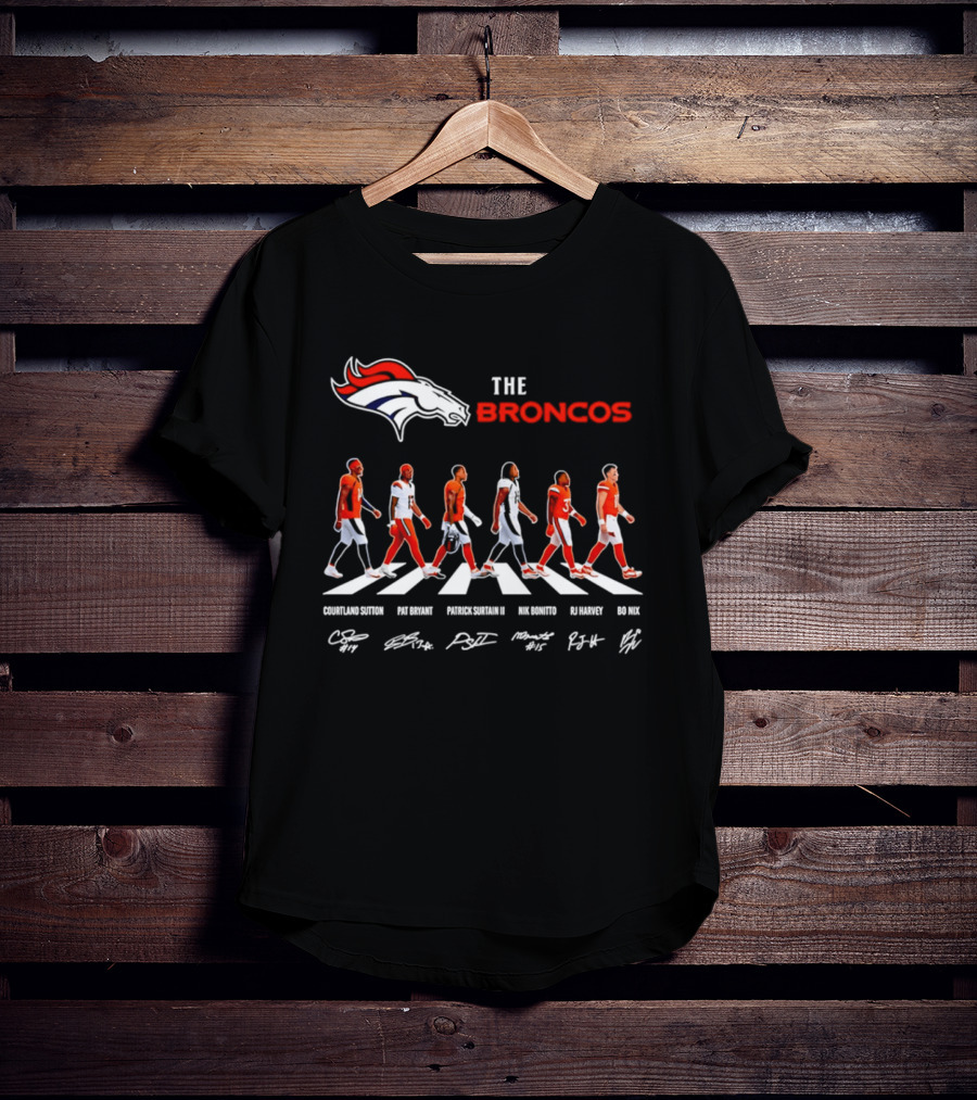 Denver Broncos Walk Of Fame Signatures 2026 NFL Legends T-Shirt