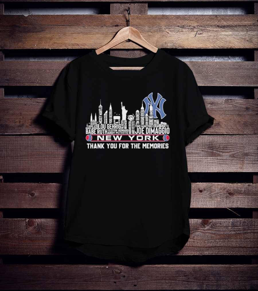New York Yankees Players Skyline Thank You For The Memories T-Shirt
