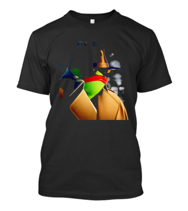 Pepe The Frog Detective Trench Coat Cigarette Doodles T-Shirt