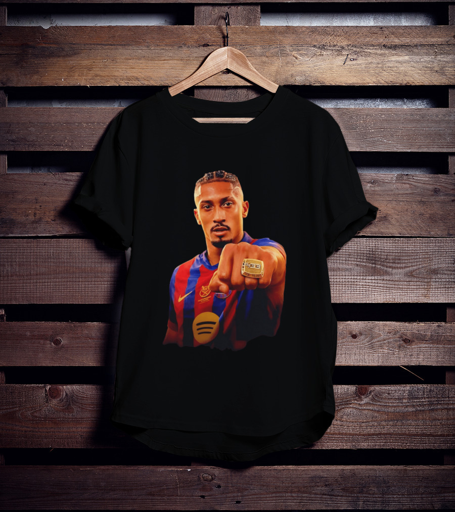 Raphinha Barcelona Brazil Player Ring La Liga Collage T-Shirt