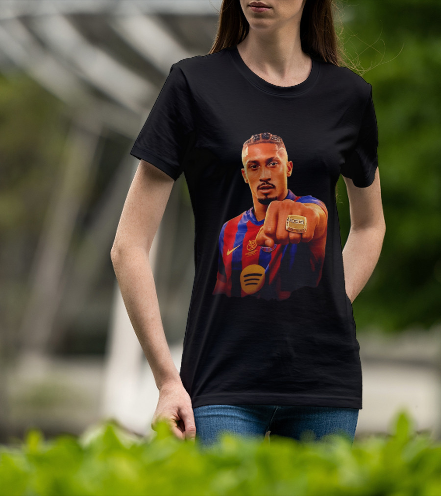 Raphinha Barcelona Brazil Player Ring La Liga Collage T-Shirt