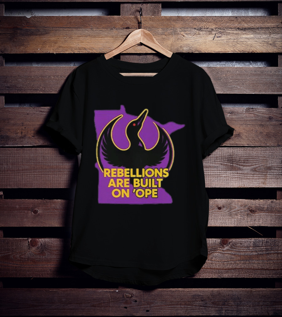 Rebellions Are Built On 'Ope Minnesota Purple Map Black Bird T-Shirt