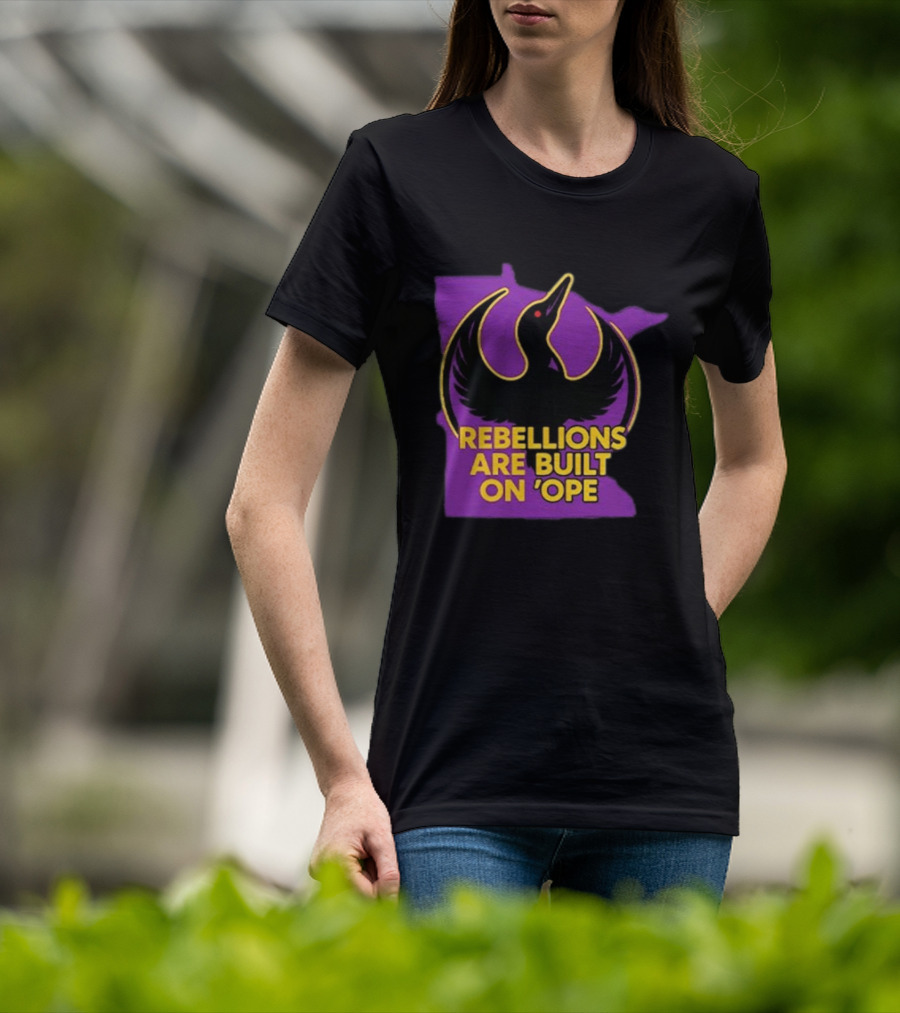 Rebellions Are Built On 'Ope Minnesota Purple Map Black Bird T-Shirt