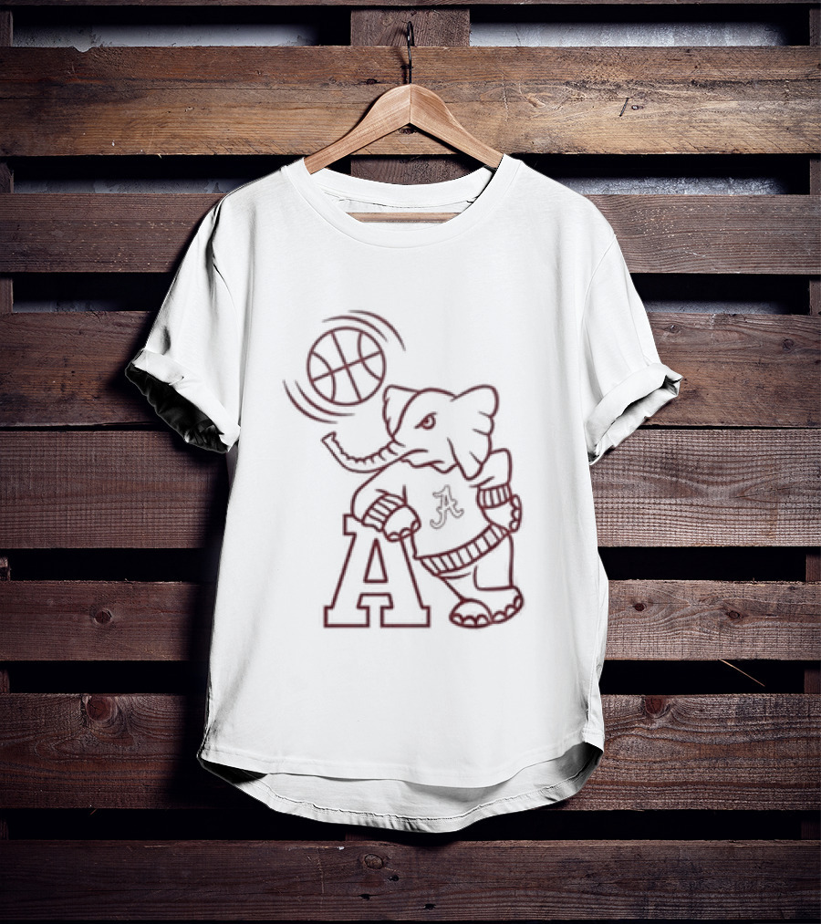 Alabama Crimson Tide Big Al Basketball White Out 2026 Game Night T-Shirt