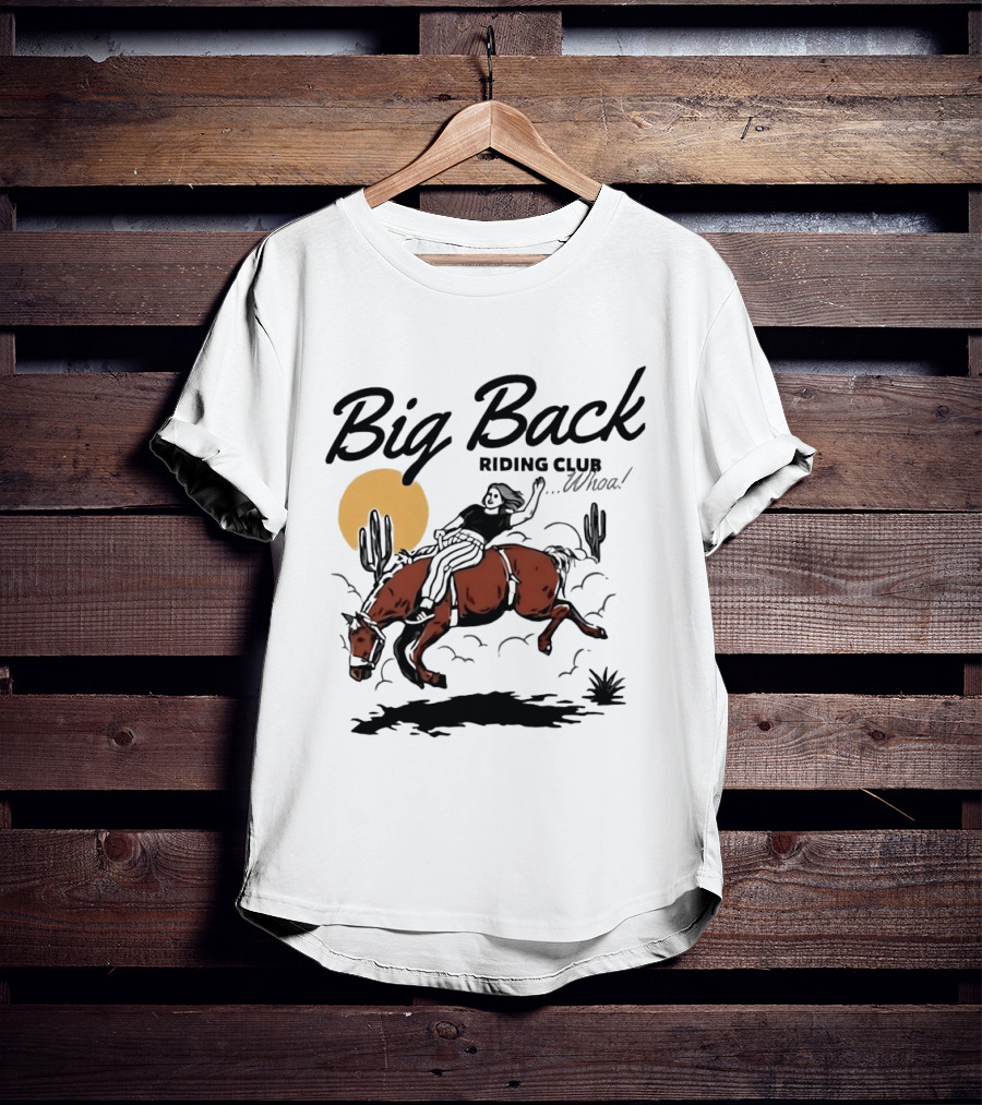 Big Back Riding Club Whoa Western Desert Scene T-Shirt
