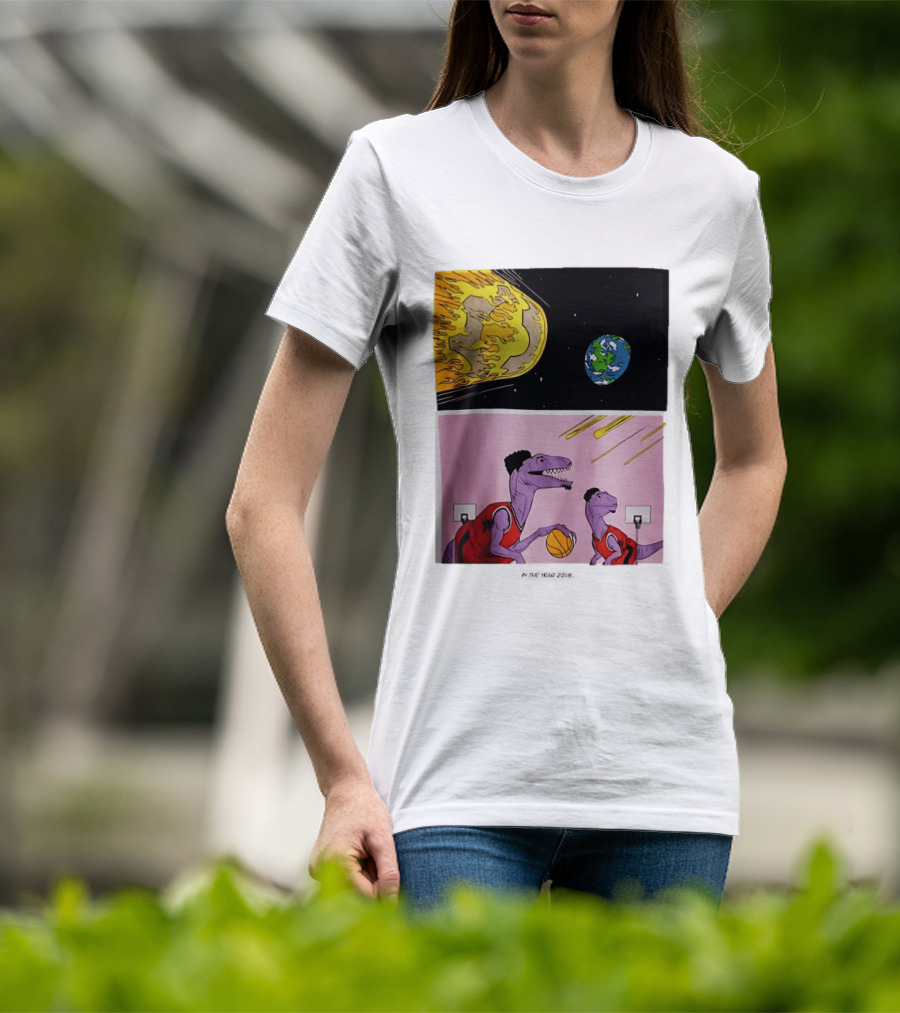 Bron Sends Him A LeBronto Dinosaur Meteor Basketball Earth Raptors T-Shirt