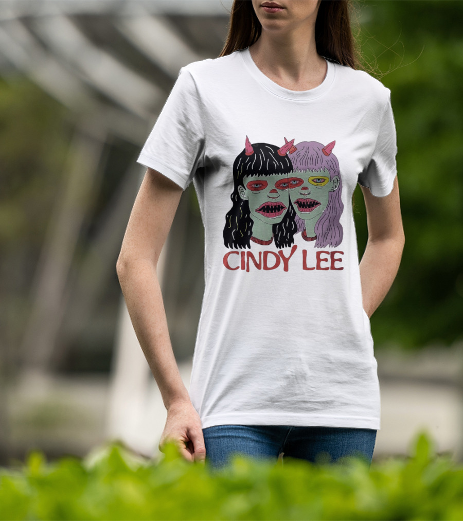 Cindy Lee Two Face Horned Creature Horror T-Shirt