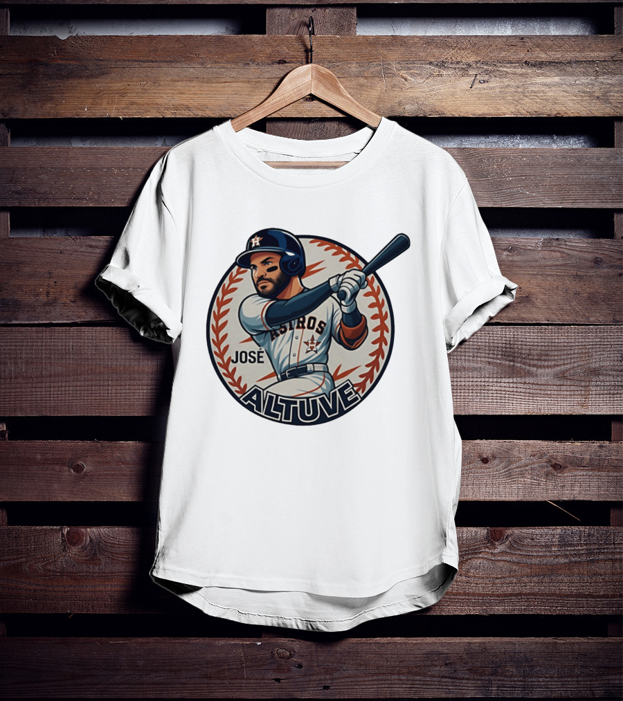 Houston Astros José Altuve Baseball Caricature T-Shirt
