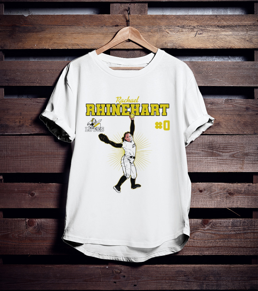Rachael Rhinehart PLU Lutes Softball #0 Caricature T-Shirt