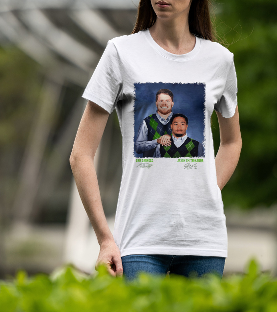 Sam Darnold Jaxon Smith Njigba Seattle Seahawks Step Brothers Football T-Shirt