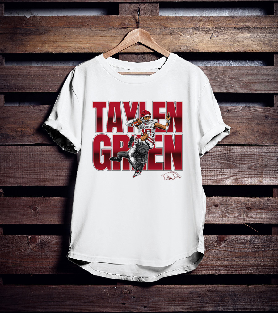 Taylen Green Arkansas Football NCAA Razorbacks Caricature T-Shirt