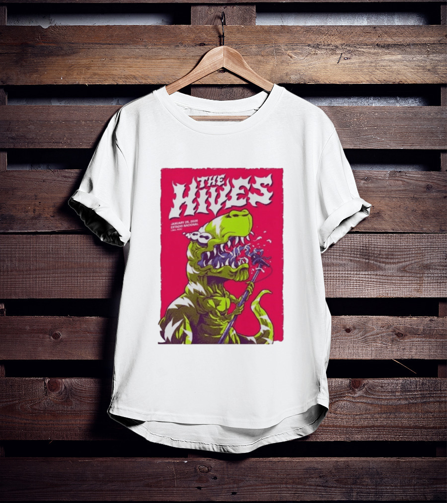 The Hives Live In Lima Peru January 25 2026 Estadio Nacional Dinosaur T-Shirt