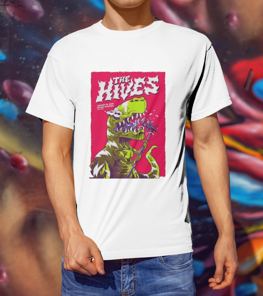 The Hives Live In Lima Peru January 25 2026 Estadio Nacional Dinosaur T-Shirt