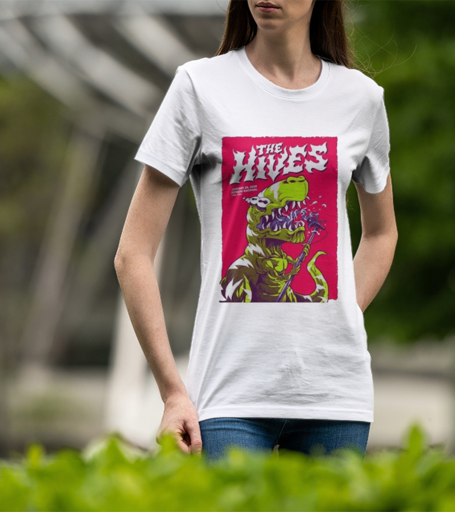 The Hives Live In Lima Peru January 25 2026 Estadio Nacional Dinosaur T-Shirt