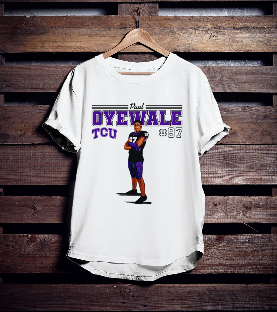 Paul Oyewale TCU Football NCAA #97 Caricature T-Shirt