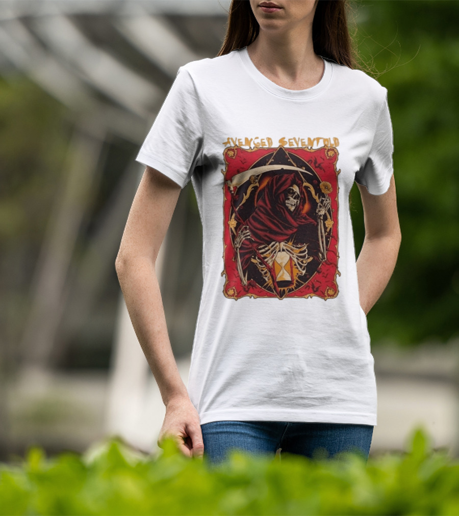 Avenged Sevenfold Skeleton Hourglass Scythe T-Shirt