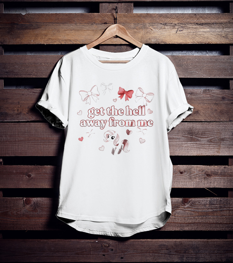 Get The Hell Away From Me Red Bows Hearts And Roses T-Shirt