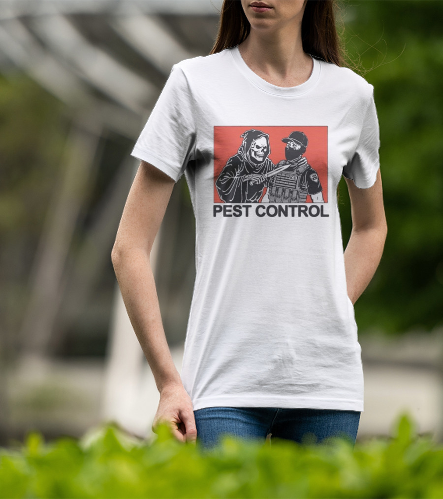 Grim Reaper Vs ICE Enforcement Pest Control Challenge T-Shirt