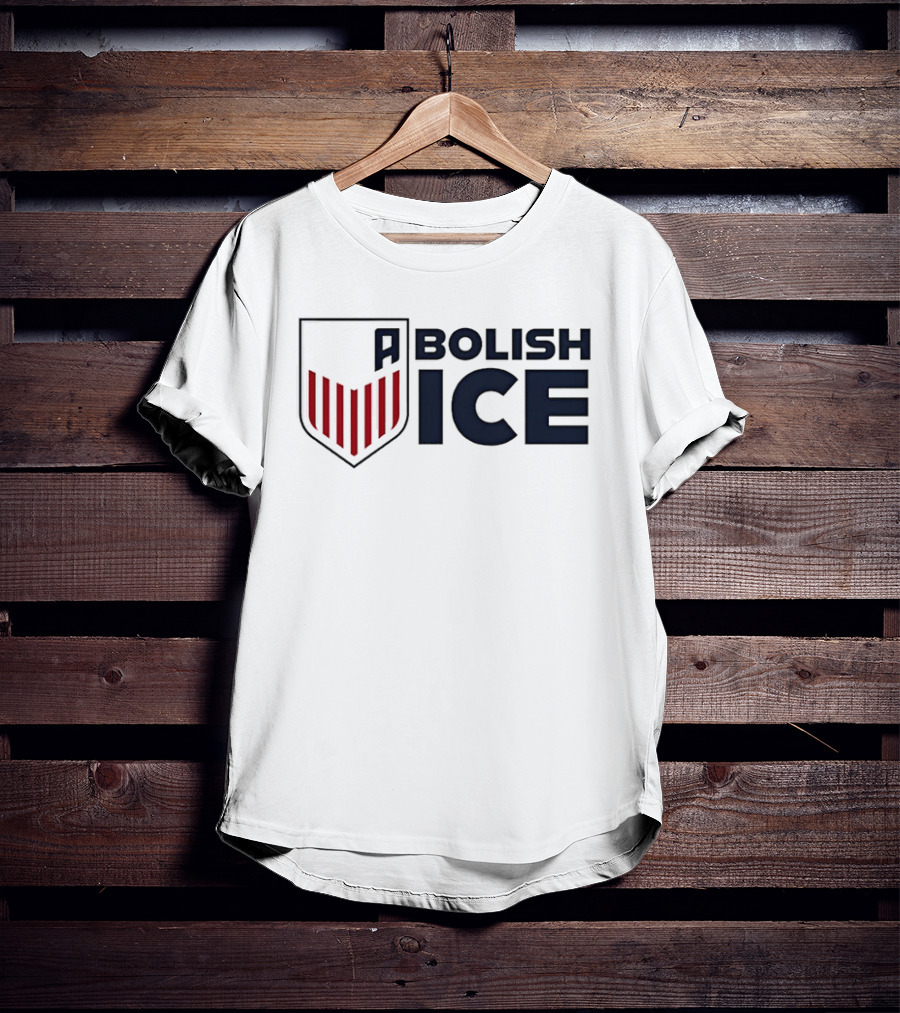 Abolish Ice Shield Red Stripes T-Shirt