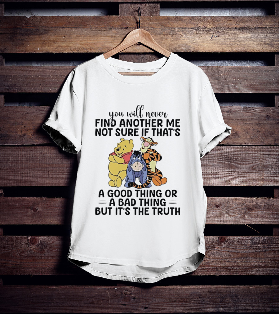 Winnie The Pooh Eeyore Tigger You Will Never Find Another Me Not Sure If That's A Good Thing Or A Bad Thing But It's The Truth T-Shirt